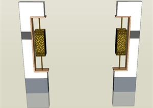 中式景观灯柱设计SU(草图大师)模型