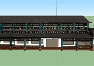 某欧式两层茶楼建筑设计SU(草图大师)模型