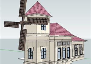 北欧风格民居住宅建筑设计SU(草图大师)模型