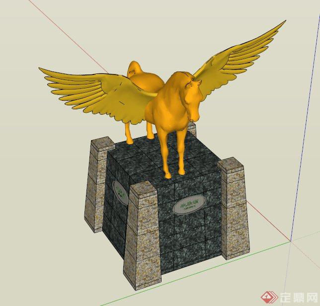 飞马雕塑设计SU模型(1)