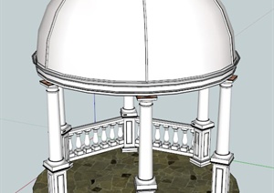 欧式石柱圆顶亭设计SU(草图大师)模型