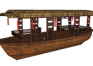 某古典中式船设计SU(草图大师)模型