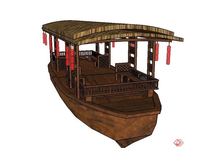 某古典中式船设计SU模型(3)
