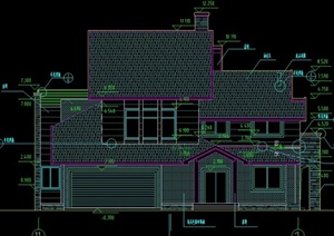 某两层带车库乡村住宅建筑设计CAD施工图