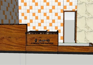 某咖啡馆收银台设计SU(草图大师)模型