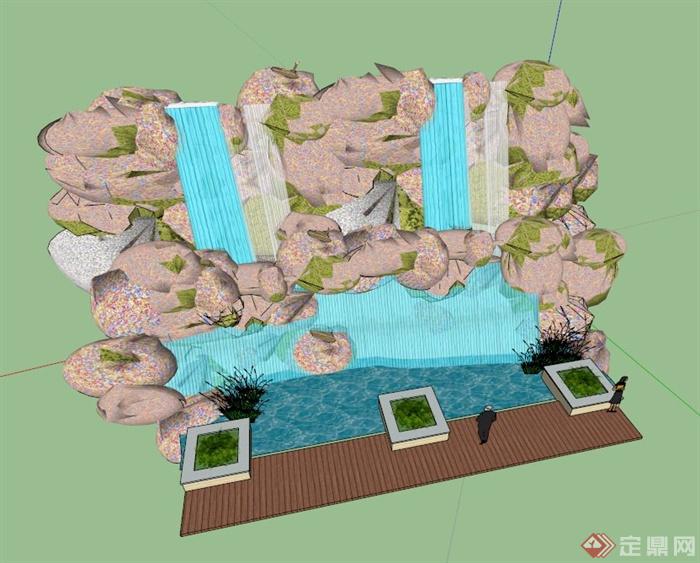 [king stone rockery waterscape design su model] 景石假山水景设计