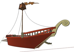 现代风格船型观景台设计SU(草图大师)模型