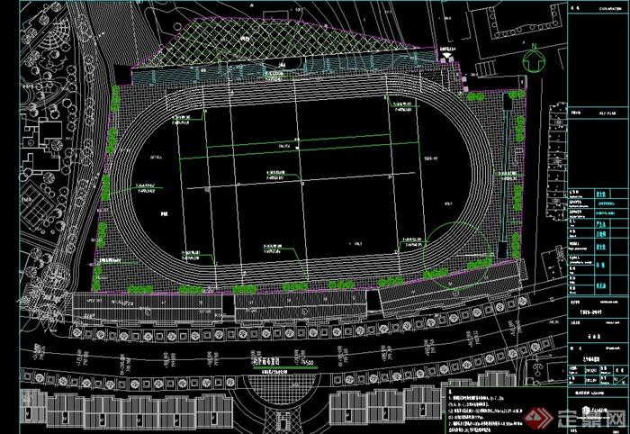 400m运动场设计CAD施工图(1)