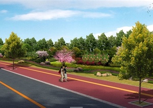 某道路绿化带景观设计JPG效果图