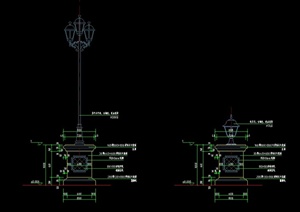 园林景观节点特色灯柱设计CAD施工图