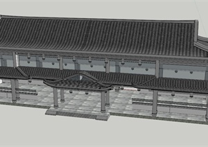 中式重檐廊亭设计SU(草图大师)模型