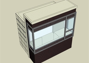 简约岗亭设计SU(草图大师)模型