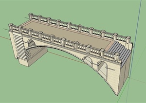 某圆拱桥设计SU(草图大师)模型