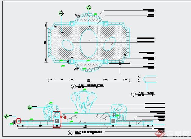 园林景观节点标志小品设计CAD施工图(1)