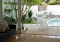 庭院景观,木地板,圆桌椅