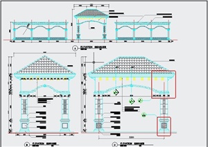 园林景观长亭廊设计CAD施工图