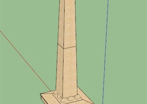 欧式吐水景观柱设计SU(草图大师)模型