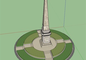 景观柱纪念碑设计SU(草图大师)模型