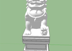 园林景观石雕狮子设计SU(草图大师)模型