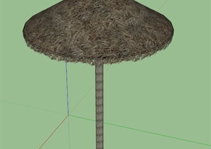 蘑菇形茅草亭设计SU(草图大师)模型