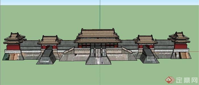 多款古典中式亭廊、戏台、塔楼建筑设计SU模型(5)