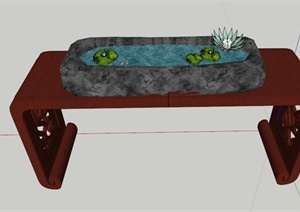 室内水池装饰摆件设计SU(草图大师)模型