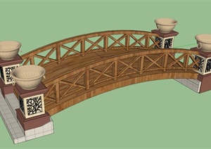新中式木拱桥设计SU(草图大师)模型