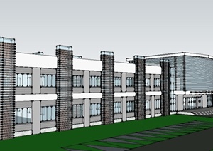 现代风格厂区规划建筑设计SU(草图大师)模型