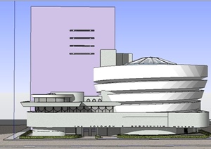 现代纽约古根海姆博物馆美术馆建筑SU(草图大师)模型