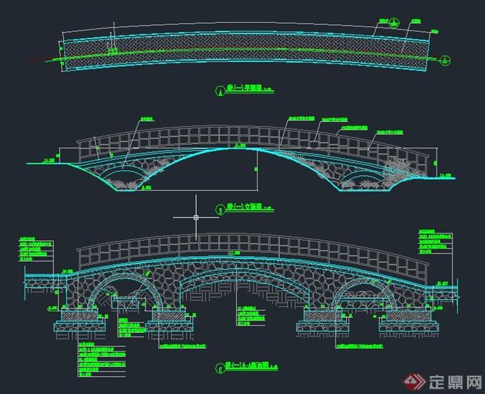 园林景观拱桥设计CAD详图(1)
