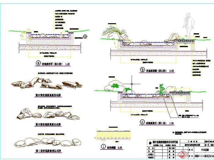 园林景观水景与景石设计CAD施工图(1)