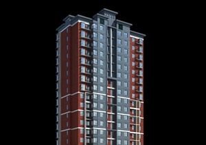 现代某高层住宅建筑设计CAD楼层平面图与JPG建筑立面图效果图