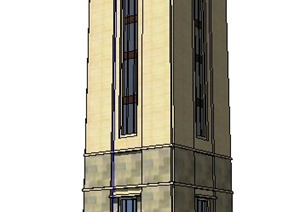 某现代风格景观塔楼设计SU(草图大师)模型