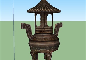 古典中式地灯设计SU(草图大师)模型
