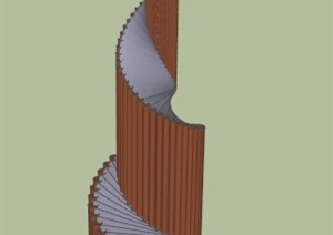 特色螺旋式景观柱设计SU(草图大师)模型