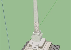 欧式雕塑景观柱设计SU(草图大师)模型
