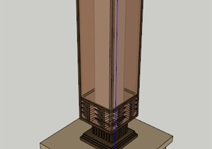 日式庭院灯柱设计SU(草图大师)模型