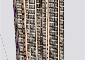 某栋高层新古典住宅建筑设计SU(草图大师)模型