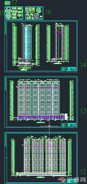 现代某高层商住房建筑设计CAD施工图(2)