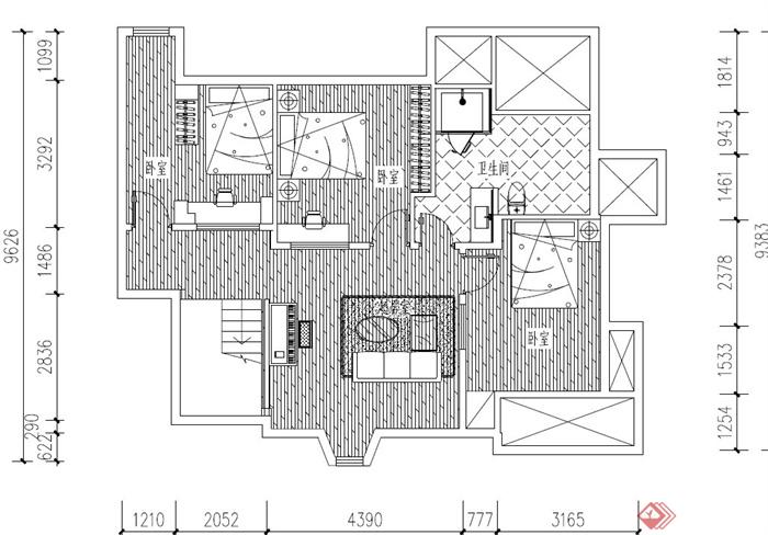现代某豪华住宅空间装修设计CAD、PDF、JPG施工图(4)