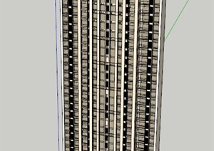现代特色高层住宅建筑设计SU(草图大师)模型