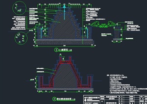 园林水景墙设计CAD施工图