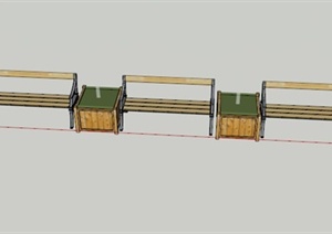 简约树池靠凳设计SU(草图大师)模型