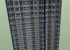 一栋现代住宅楼建筑设计SU(草图大师)模型