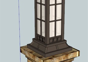 某新古典灯柱设计SU(草图大师)模型