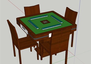 自动麻将桌设计SU(草图大师)模型