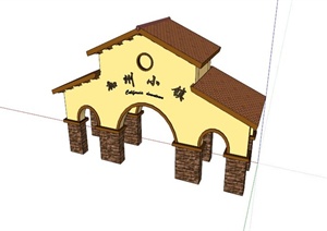 乡村欧式门廊设计SU(草图大师)模型