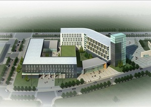某学院教学楼实验楼建筑方案设计（cad+SU(草图大师)+文本）