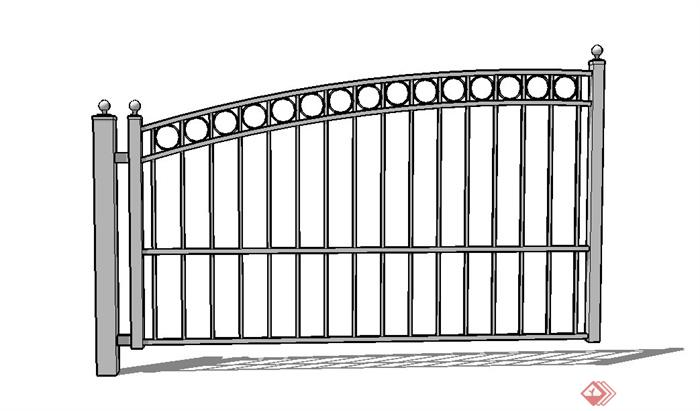 多款围墙栏杆设计SU模型(4)