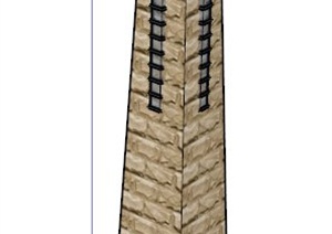 石质景观柱设计SU(草图大师)模型